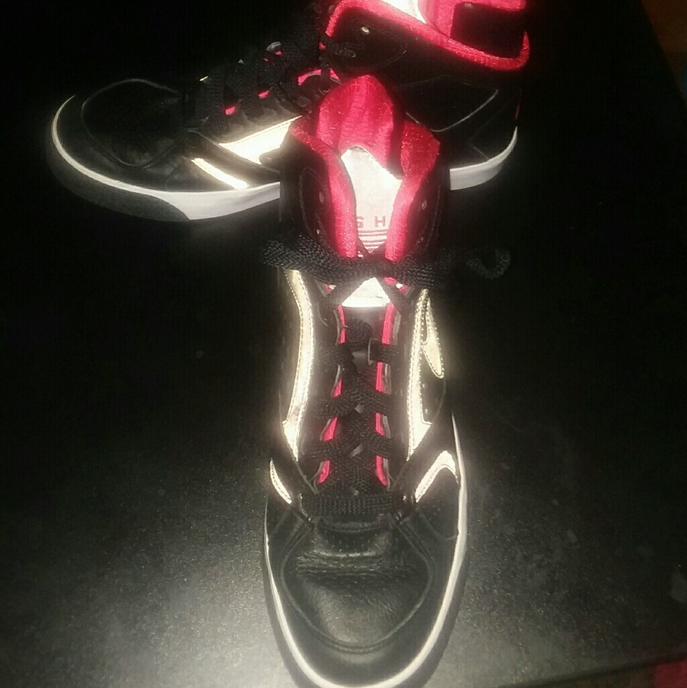 Red and Black Nike Flights